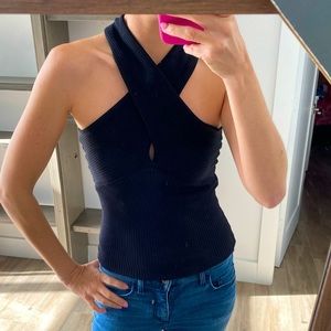 Make black ribbed tank